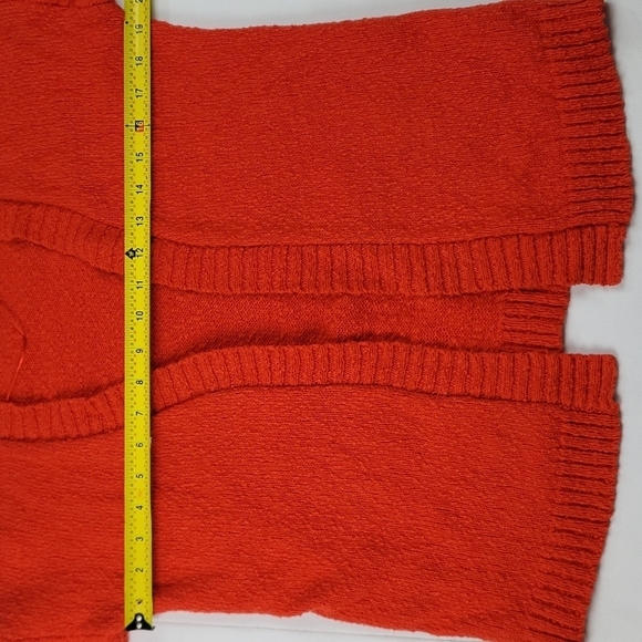 Marled Reunited Clothing 100% Cotton Knit Orange Textured 3/4 Sleeve Cardigan Sw - Picture 15 of 16